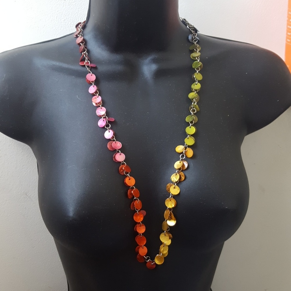 Multicolor costume necklace with nice bright plate